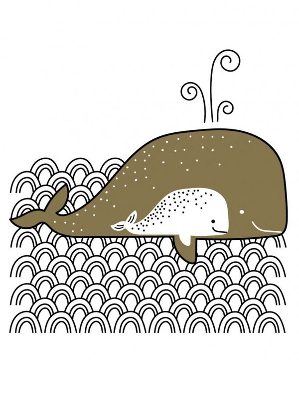 Paper poster - The whale and its calf