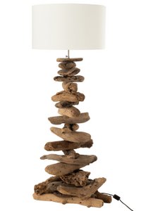 J-Line Stehleuchte – Holz – Natur/Beige – mittel