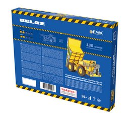 Eco Wood Art (EWA) 3D-Puzzle aus mechanischem Holz, Hybrid-Bergbau-Muldenkipper Belaz-7513M, 4233, Farbe Gelb, 18 x 9 x 10 cm