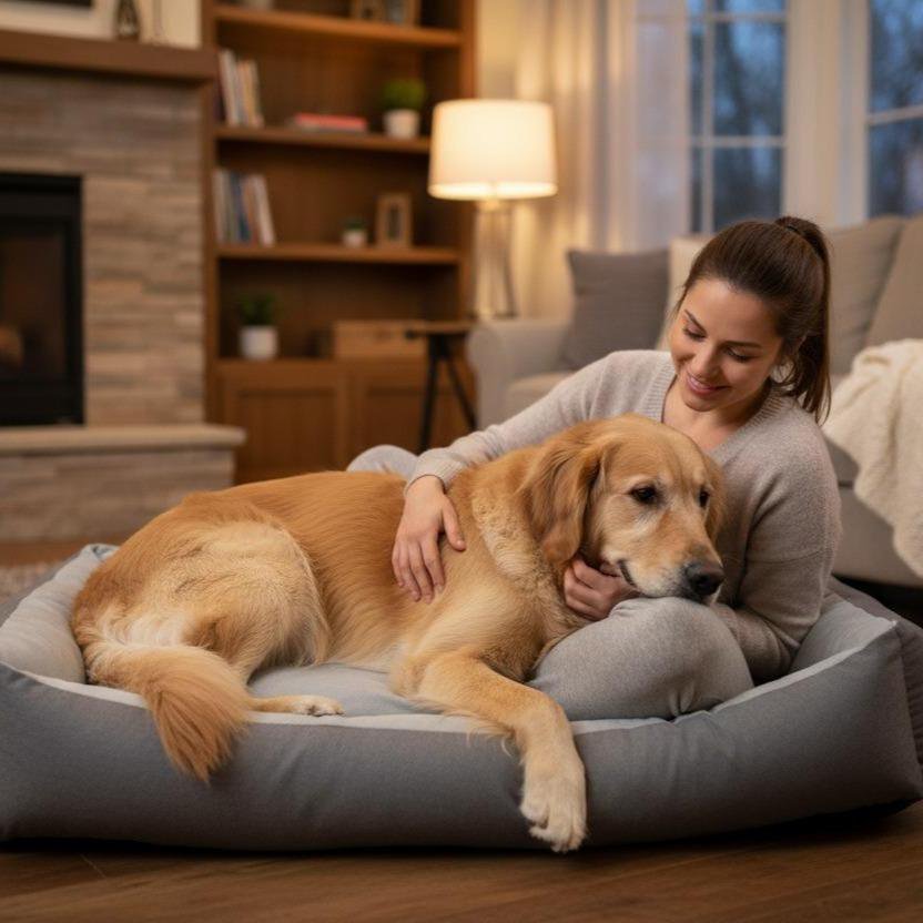 Dog Bed for Large and Extra Large Dogs | XXXL 37×51×8 inches (95×130×20 cm) | Removable Sofa-Style Bed made of Soft and Warm Velvet | Ideal for Large and Giant Breeds | Padded, Warm, and Comfortable Winter Bed | Perfect for Maximum Rest and Comfort
