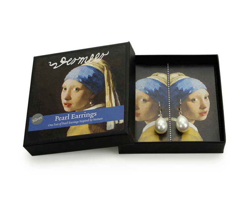 Pearl Earrings, Silver, Vermeer, Girl with the Pearl earring