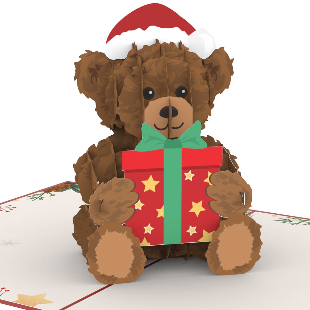 Kerst teddy pop-up kaart