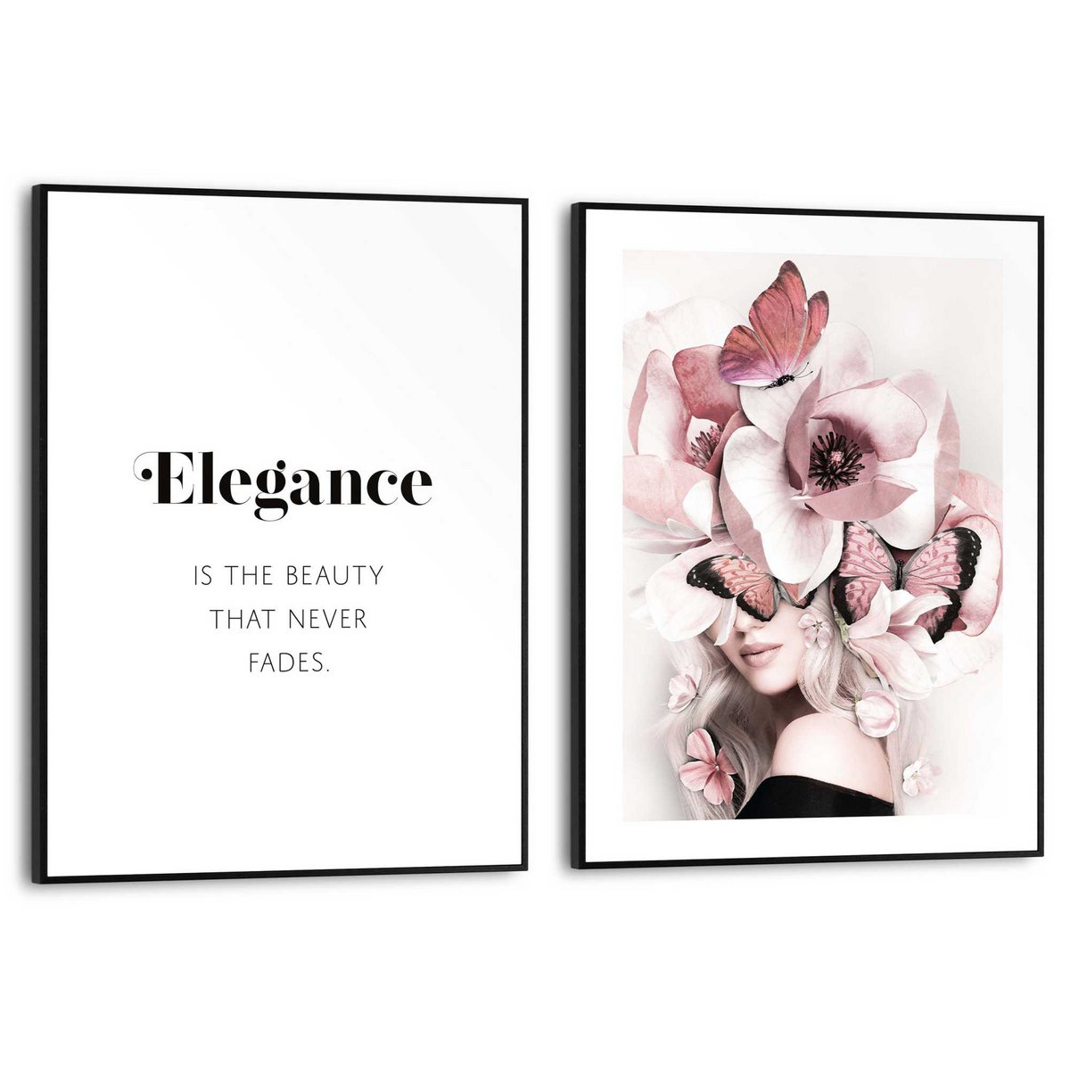 Painting set Slim Frame Elegant Flower Woman 40x30
