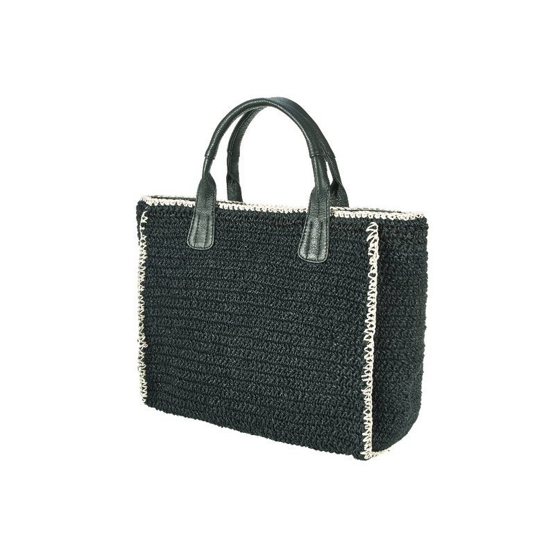 SEABREEZE SHOPPER raphia noir