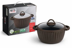 Resto Ascella Braadpan – 6.8 L – Met Deksel – PFAS-vrije Antiaanbaklaag – Geschikt voor Inductie & Alle Warmtebronnen – Gerecycled Aluminium 