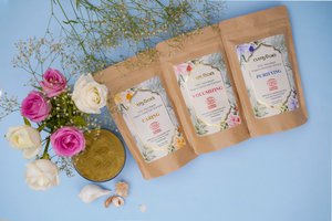 Organische kruidenpoedershampoo