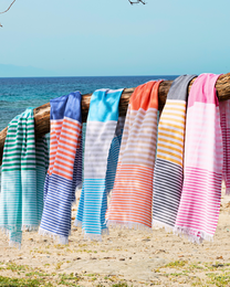 TOWEL TO GO BALI Telo mare in cotone 180x100 cm | Asciugamano per sauna spa | Reale / Arancione | con confezione regalo