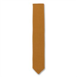 Orange ember knitted tie and pocket square set