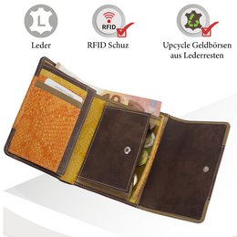 Sunsa Damen Geldbörse. Leder Geldbeutel. Portemonnaie mit RFID Schutz. Brieftasche aus Leder. Mittelgroße Geldbörse für Frauen mit vielen Kreditkartenfächern- Wallet für Damen, Geschenkidee