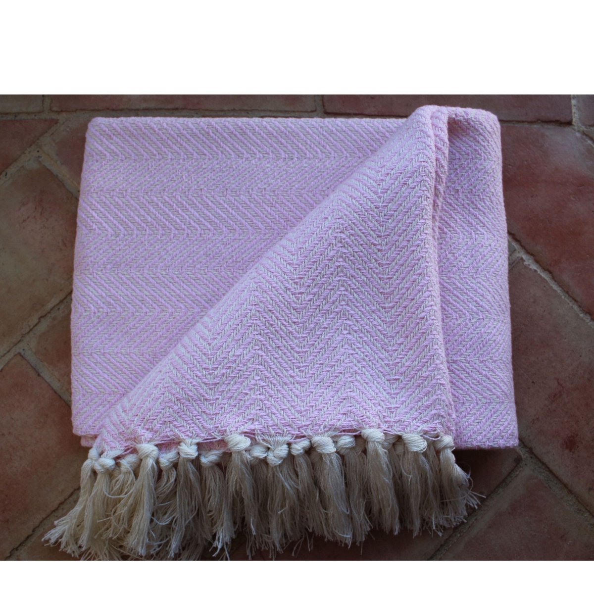100% Luxurious Stripes ZigZag Cotton Blanket made in Portugal