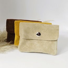 Mini wallet suede brown