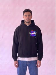 Felpa Slow Fashion Nera 330g Boxy Fit | Horda Made in Italy