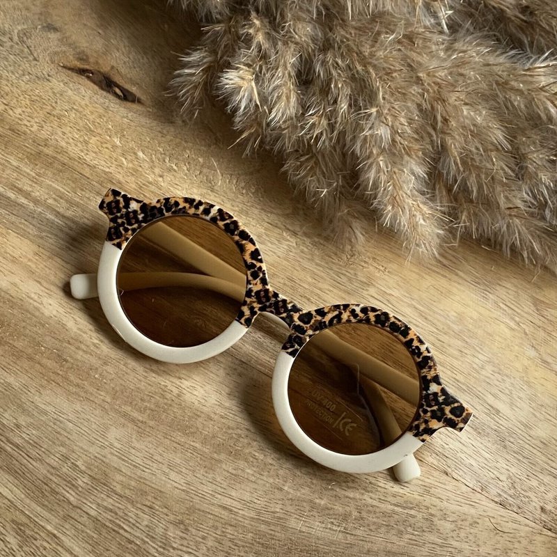 Sunglasses half Tiger print beige