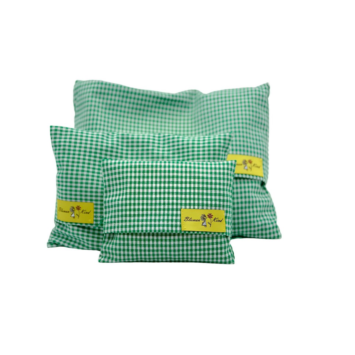 Almohada de semillas de hinojo verde a cuadros