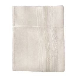 Cortina translúcida de color beige confeccionada en cinta multifunción (cinta fruncidora o pasabarras). Visillo Jacquard de rayas vertikale fabrikation med materialer reciclados og calidad. Naturlige farver og kalidos. Cortinas para salón, dormitorio