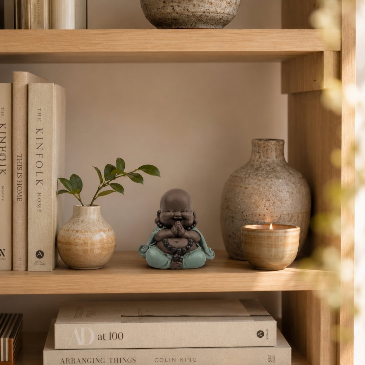 Statue Mini Bouddha Rieur Porte Bonheur – Décoration Zen et Feng Shui – Pour Créer une Ambiance Relaxante et Spirituelle – Idée Cadeau Originale