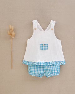 Baby Girl Set türkis trägerloses Top und türkisfarbene Shorts M103-21512052