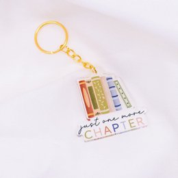 Sleutelhangerboeken die "nog één hoofdstuk" lezen acryl - cadeau-boekenwurm