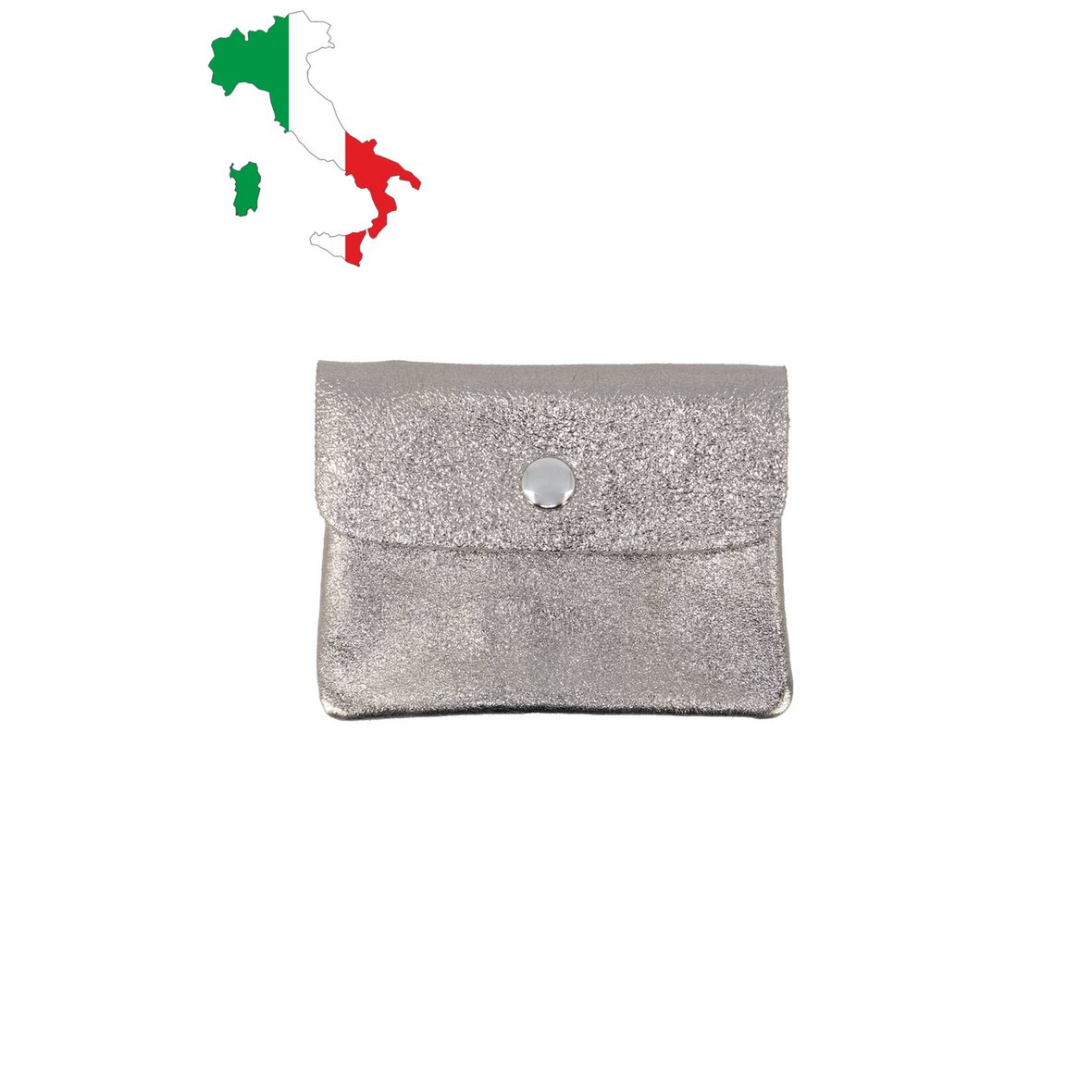 Kleine portemonnee van glitterend metallic iriserend leer ITP1058