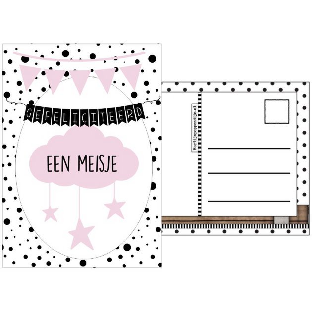 A6 Karte 10,5 x 14,8 cm mit Text Glückwunsch an ein Mädchen.