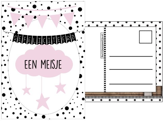 A6 Karte 10,5 x 14,8 cm mit Text Glückwunsch an ein Mädchen.