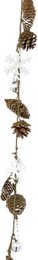 Christmas decoration garland - Garland Pinecone Snowflake | 75 cm | Extra long Christmas garland made of natural materials | White