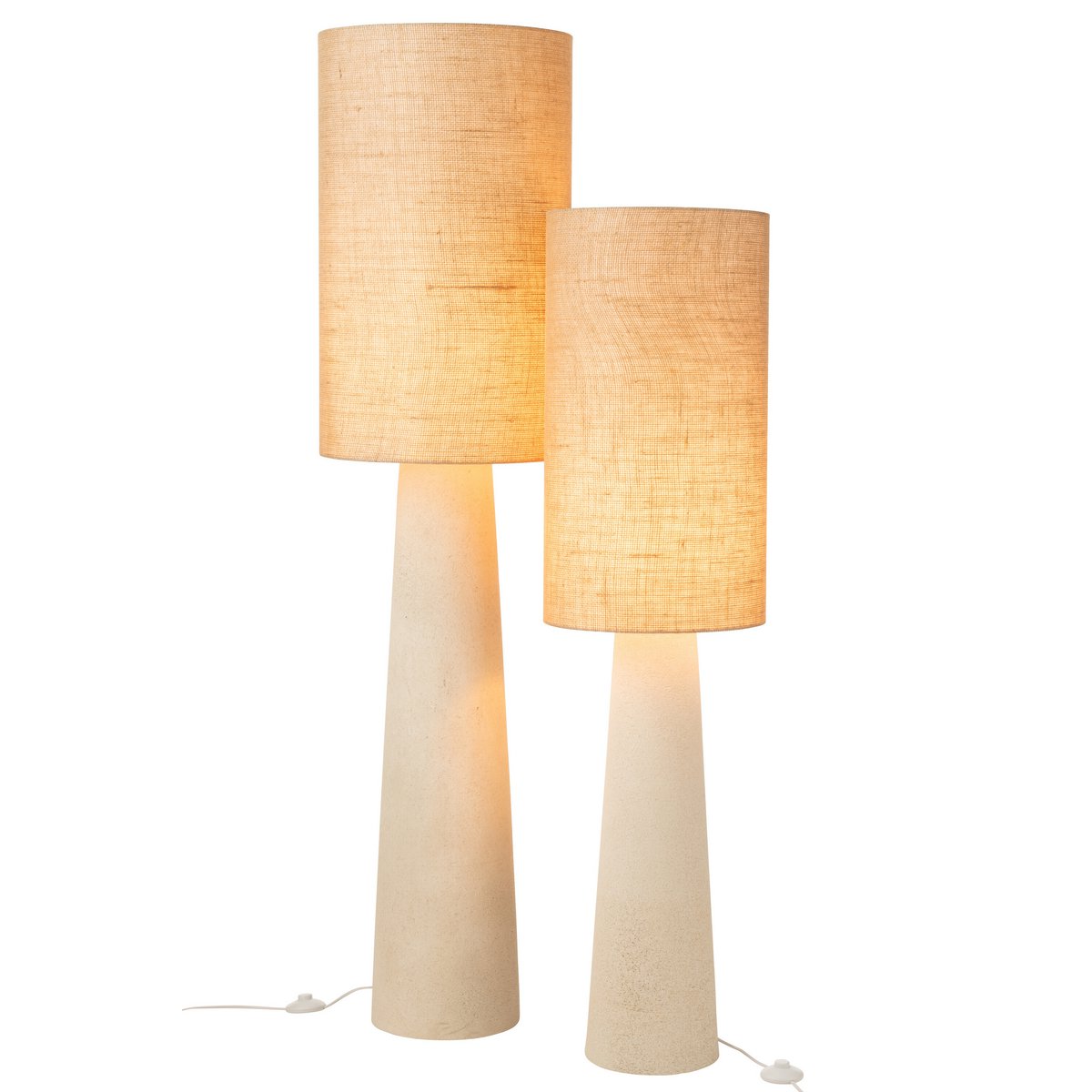 J-Line Stehleuchte Ava – Fiberglas/Jute – Natur – groß