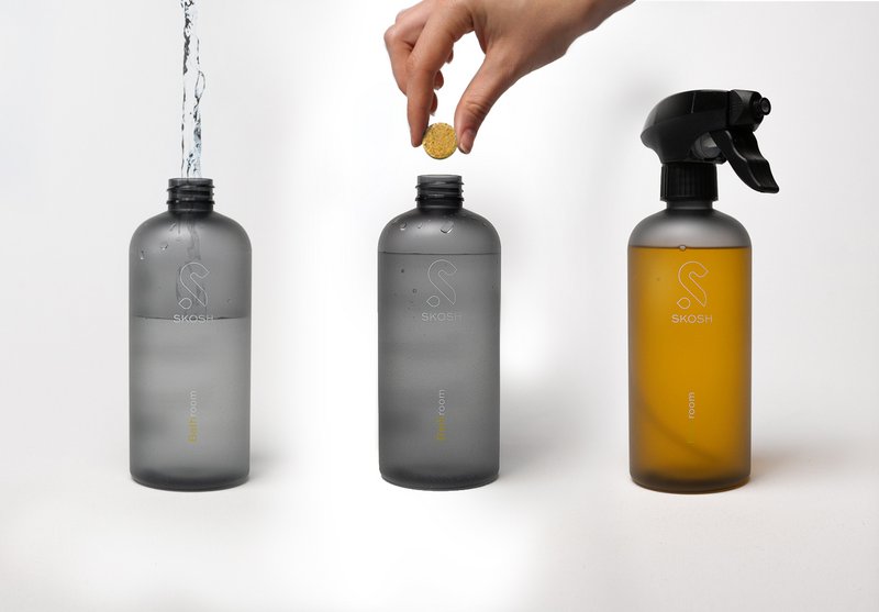 Limpiador de Baños, botella y pastilla