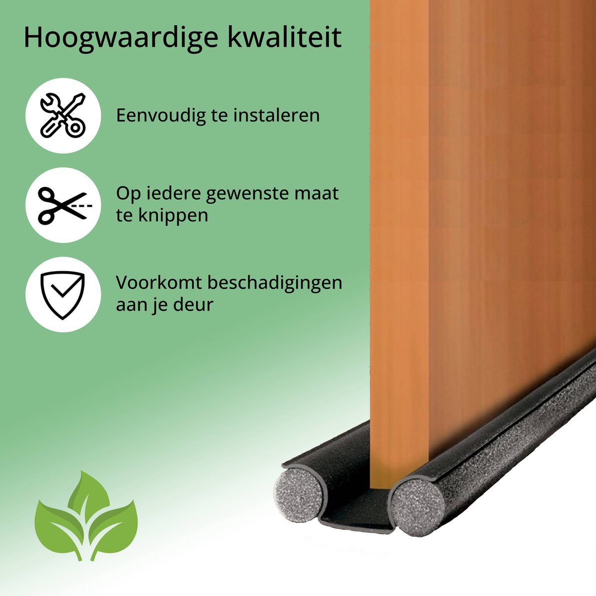 Tochtstrip voor Deuren – 93 cm – Geluidsdempend en Isolerend – Universeel – Zwart