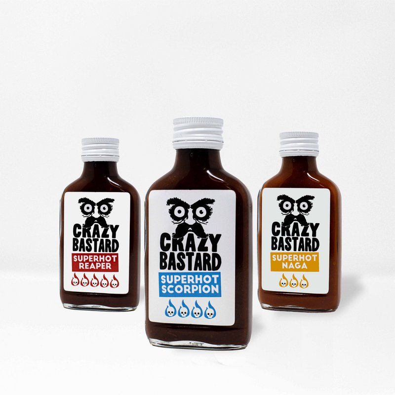 Salsa piccante Crazy Bastard (3x 100 ml Superhot)