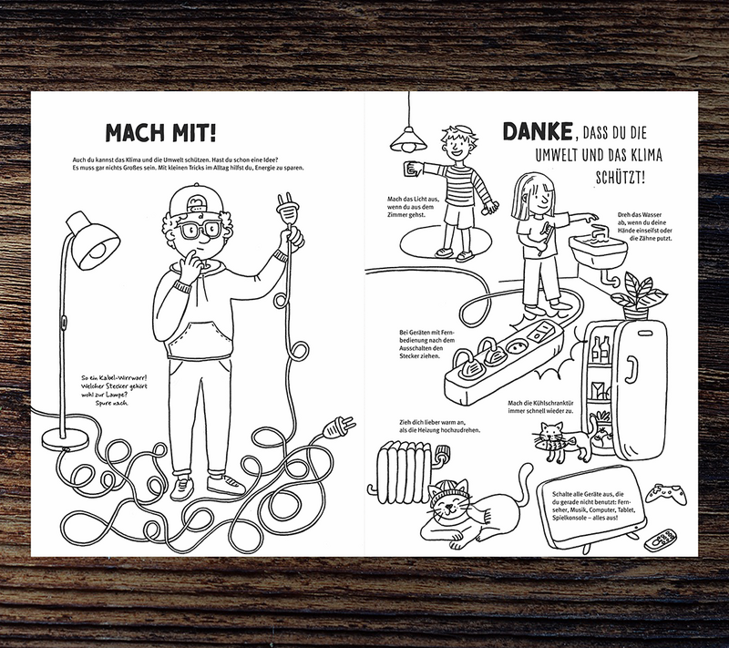 Climate protection coloring book for children