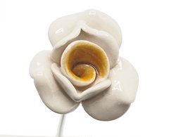 Rose flower ceramic white 3.5 cm