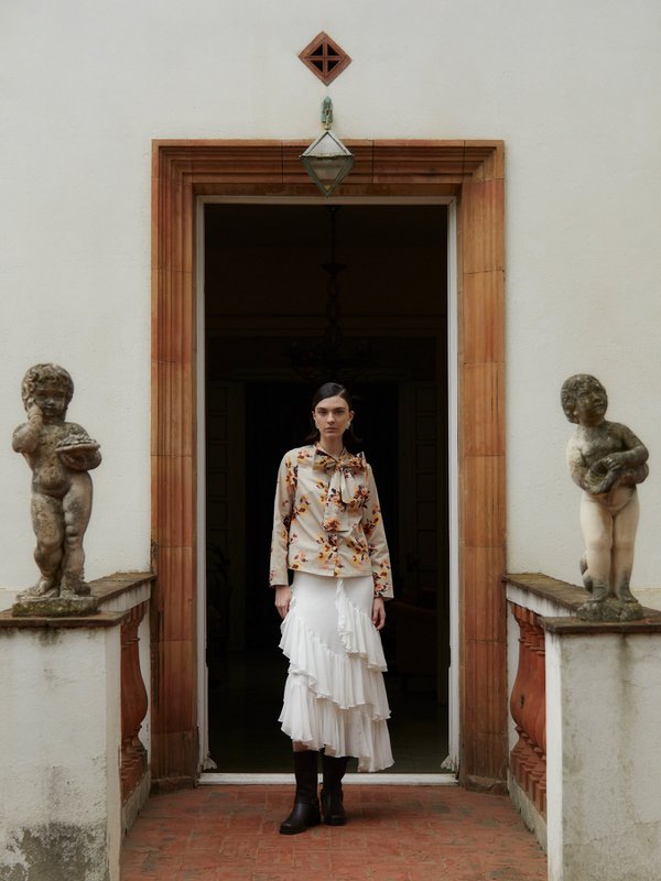 Juliette bloemenprint lintblouse