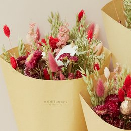 Tørrede blomster - Feltbuket - Rød lokkemad