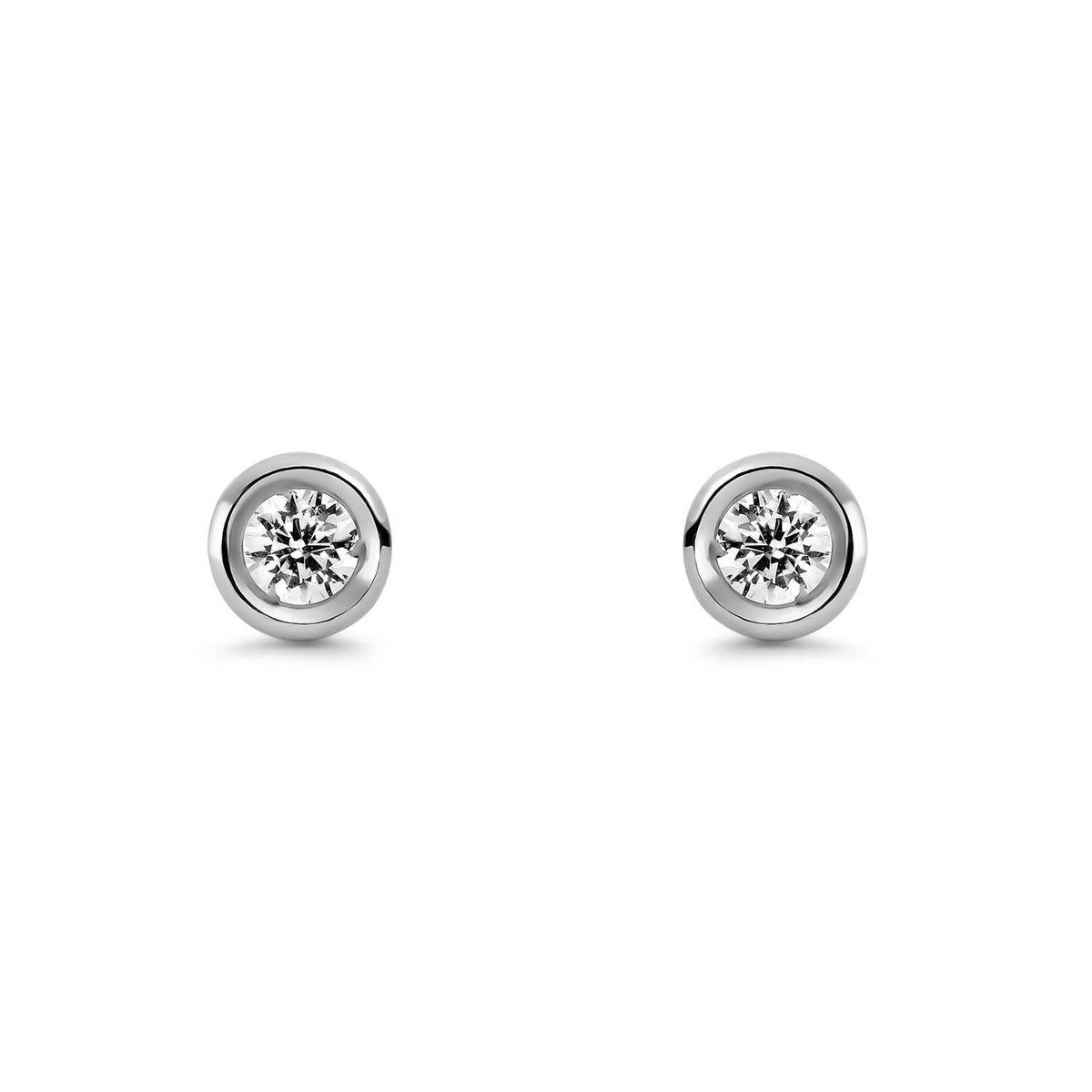 Pendientes Oro Blanco diamante 0.05 Cts HSI2