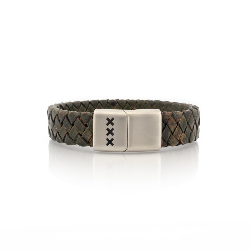 Leather Bracelet Green | Vondel P.
