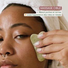 Juego de 11 + 1 gratis - Gua Sha de piedra de jade verde con tapa