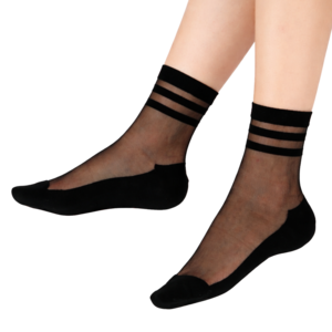 Resistente transparante voile sokken - Be a Neo Queen - Zwart