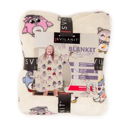 Vitapur - Hoodie deken + sokken kind - Uil