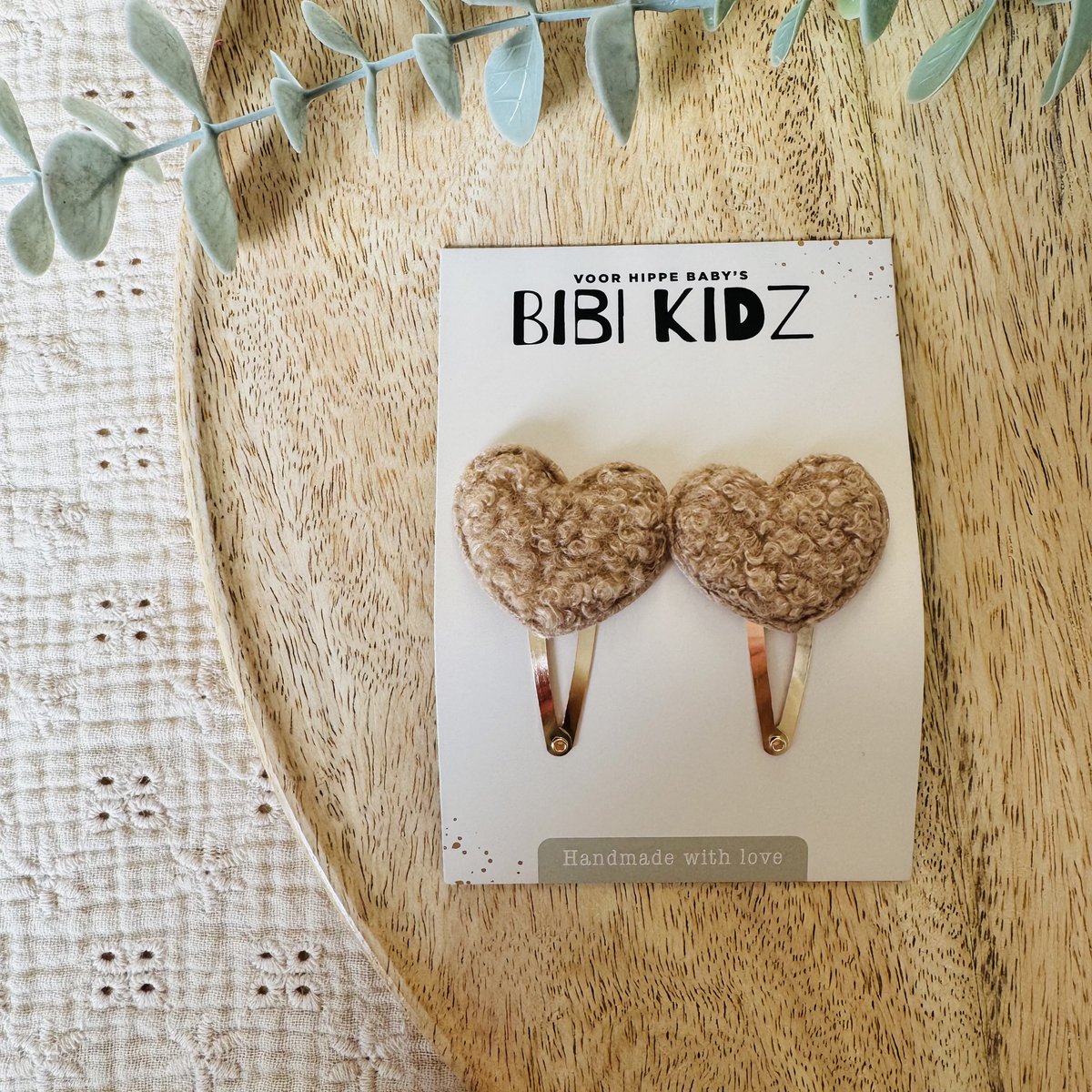 Set of Hearts Taupe Brown