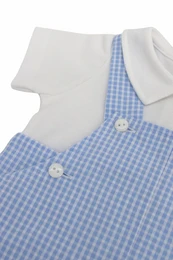 Baby Boy Kort Gingham Dungaree, Blå