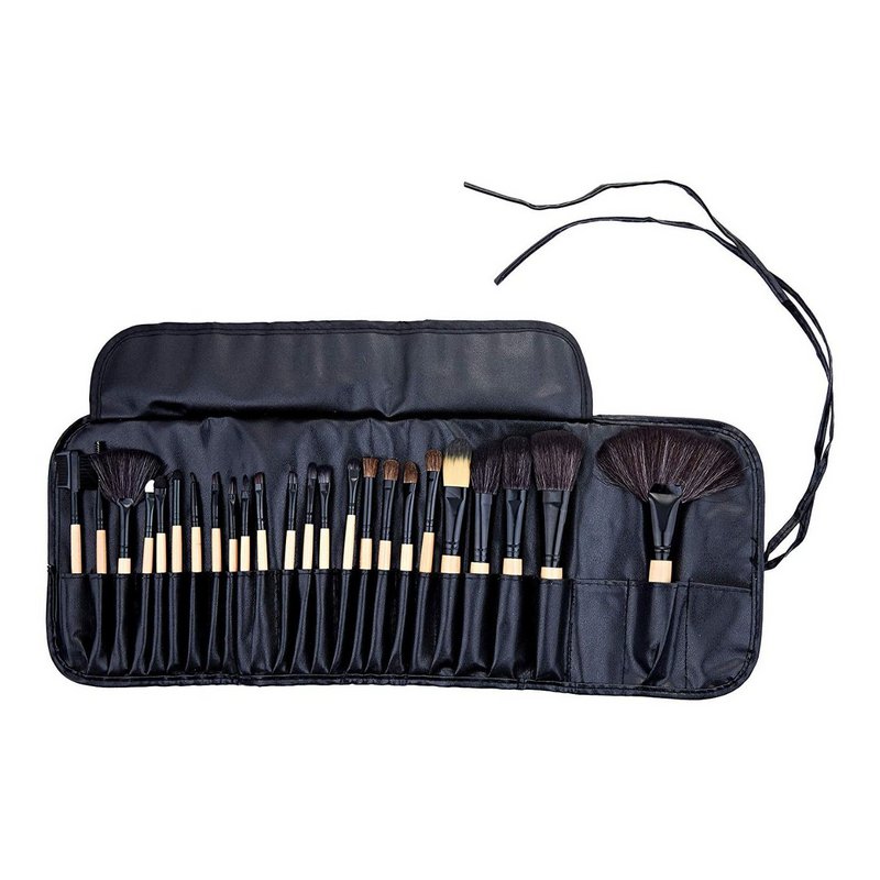 24 black professional makeup brushes with copy bag