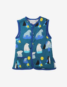 Bio-Baumwoll Kinder Fleece Sweatweste zum Wenden mit Arktis-Druck