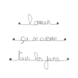 Wire Wall Decoration - "Love is cooked every day" - Valentine's Day / Mother's Day Gift