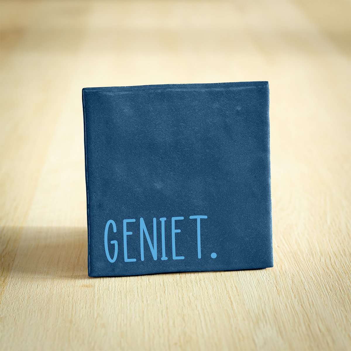 Tegeltje - GENIET | Donkerblauw | 10x10cm