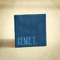 Tegeltje - GENIET | Donkerblauw | 10x10cm