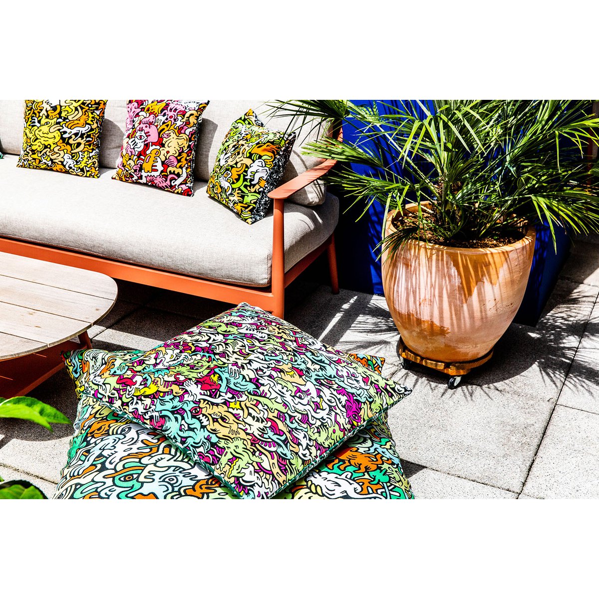 Velvet Cushion Inka Monstro by Nigoull