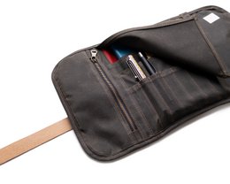 Voksed lærred pen rulle til forfattere, tidsskrift Roll Case, Stationery Shop, Art Store