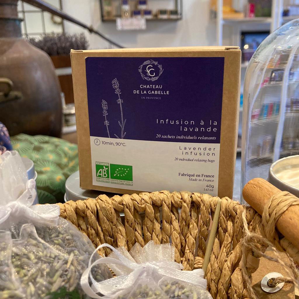 Organic lavender flower infusion