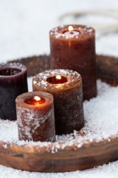 Candela cilindrica J-Line - marrone - piccola - 18U